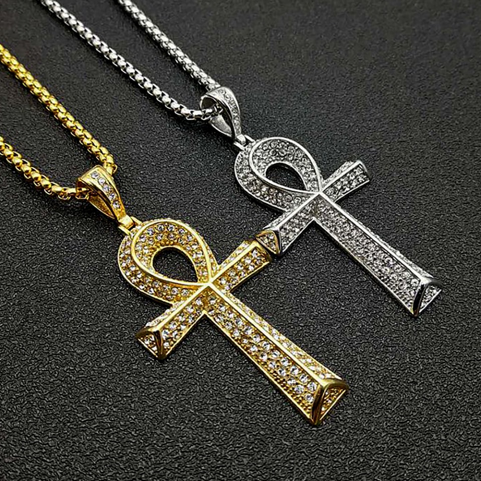 Men'S Accessories Jewelry Egypt - القوطية خمر الفولاذ المقاوم للصدأ عنخ