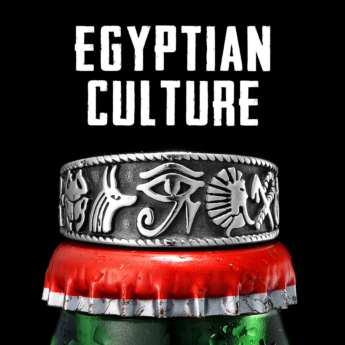 Men'S Accessories Jewelry Egypt - مصر فرعون عين حورس الرجال خواتم
