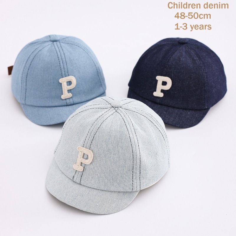 Hat Snapback Cap - قبعة بيسبول دنيم للأطفال مقاس 48-50