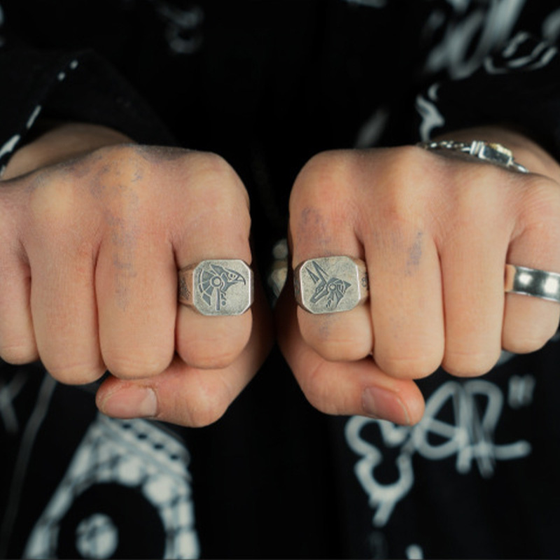 خاتم أنوبيس حورس المصري العتيق - مراجعة Men'S Accessories Jewelry Egypt وسعره