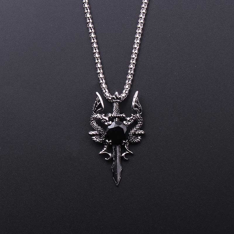 قلادة صليب بحجر أسود على شكل ت - مراجعة Men'S Accessories And Jewelry وسعره