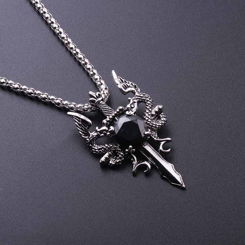 قلادة صليب بحجر أسود على شكل ت - مراجعة Men'S Accessories And Jewelry وسعره